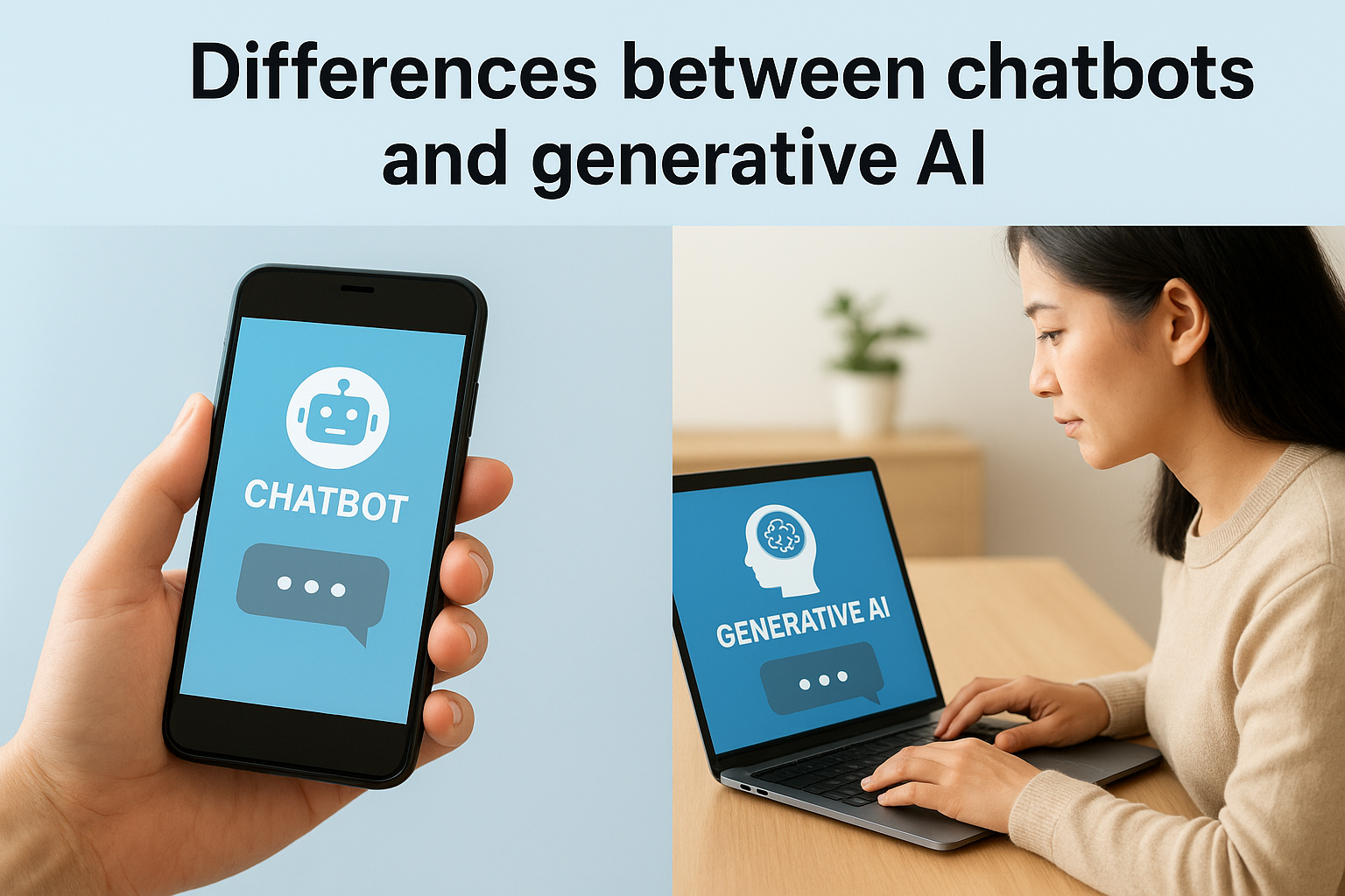 Differences between chatbots and generative AI