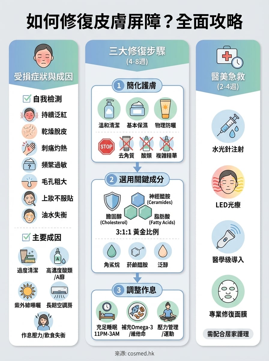 如何修復皮膚屏障 infographic