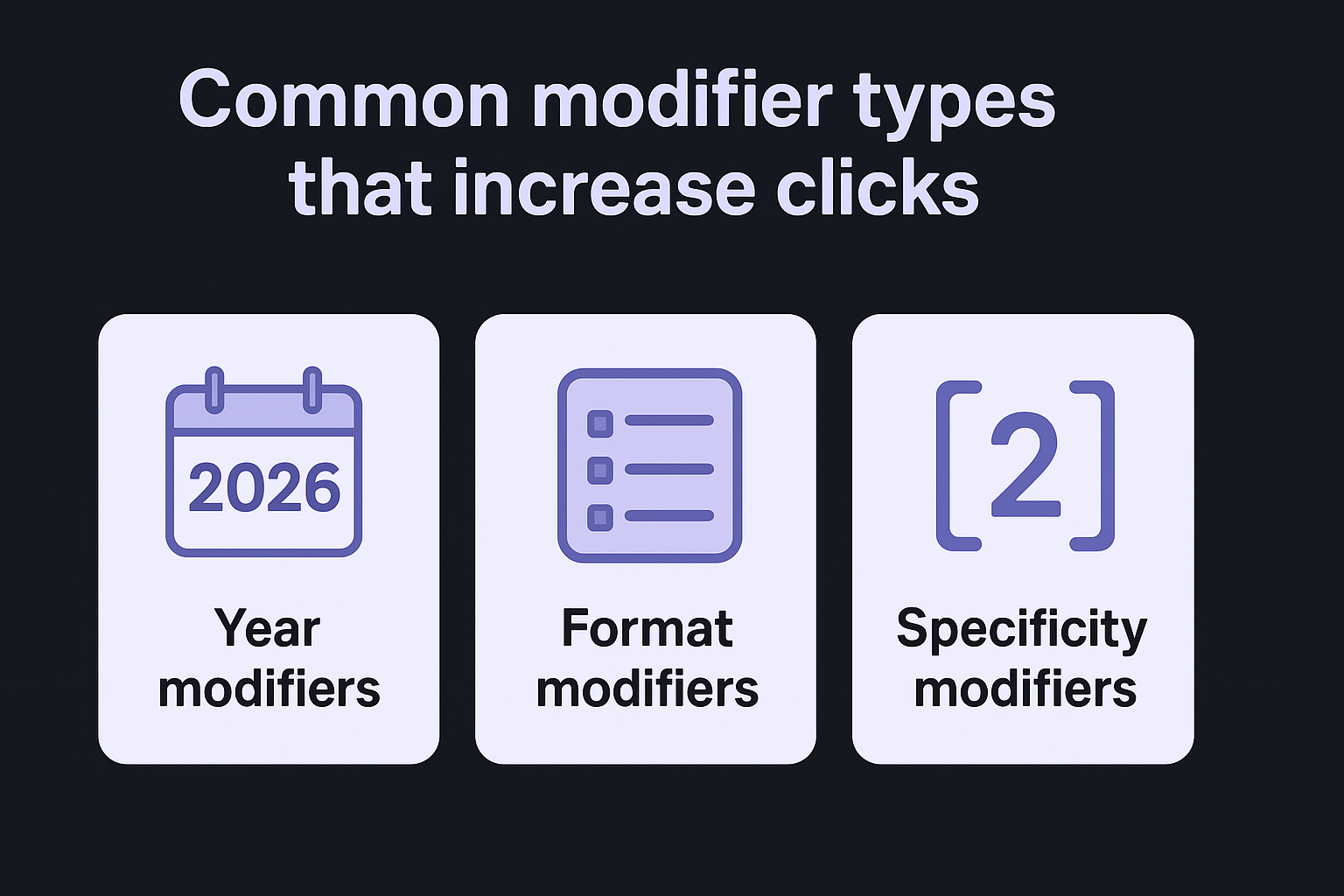 Common modifier types that increase clicks