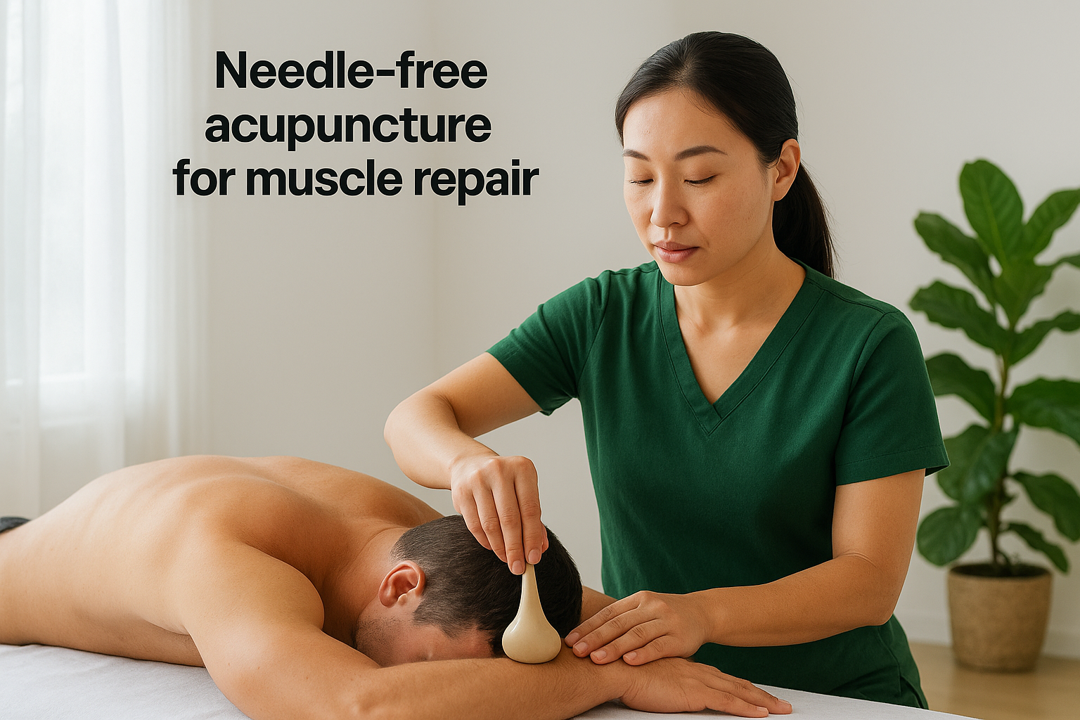 Needle-free acupuncture for muscle repair