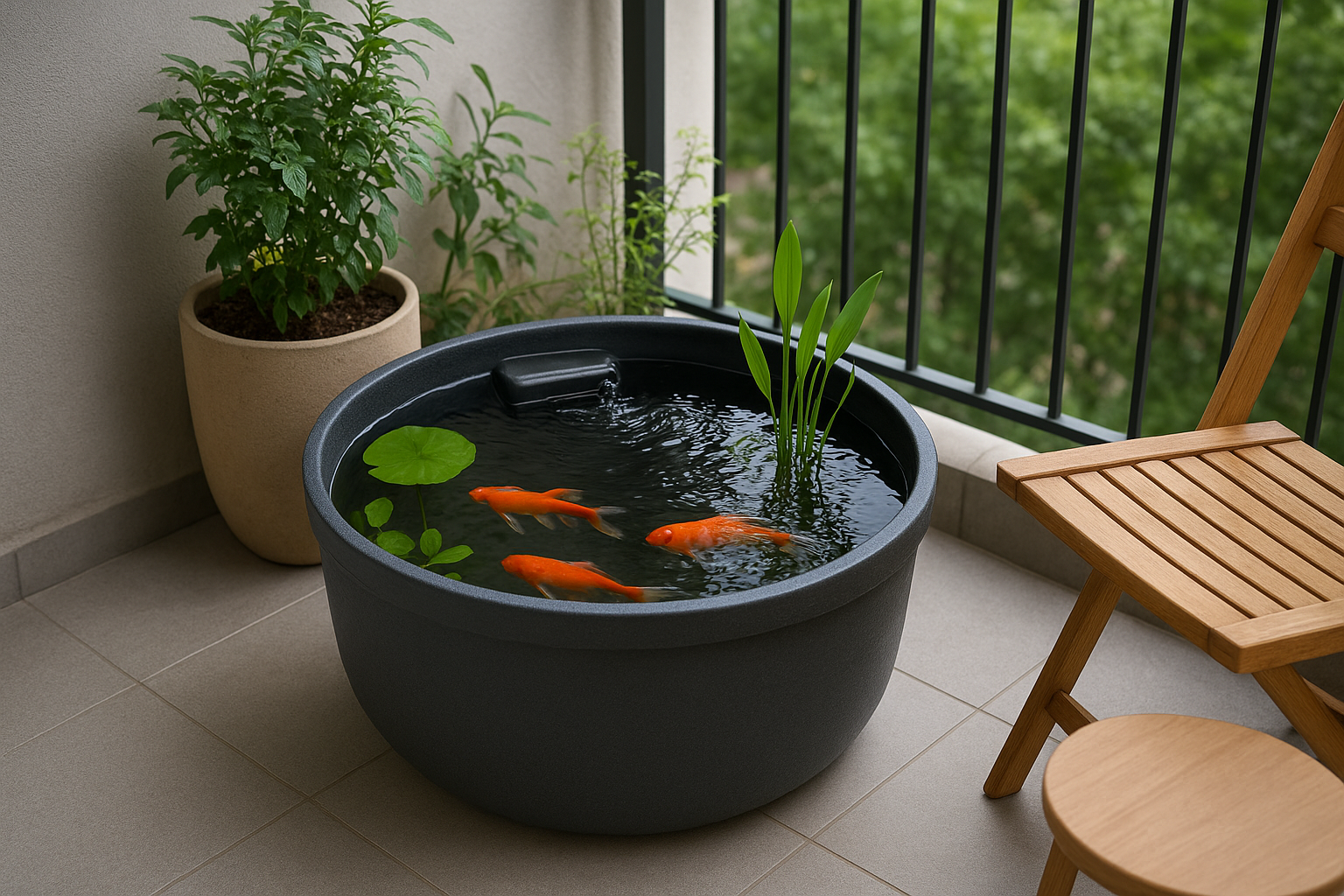 4. Incorporate a compact water feature