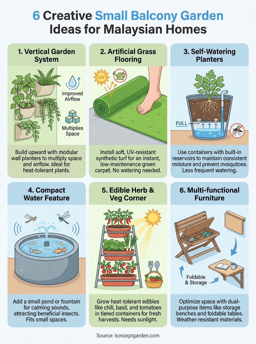 small balcony garden ideas infographic