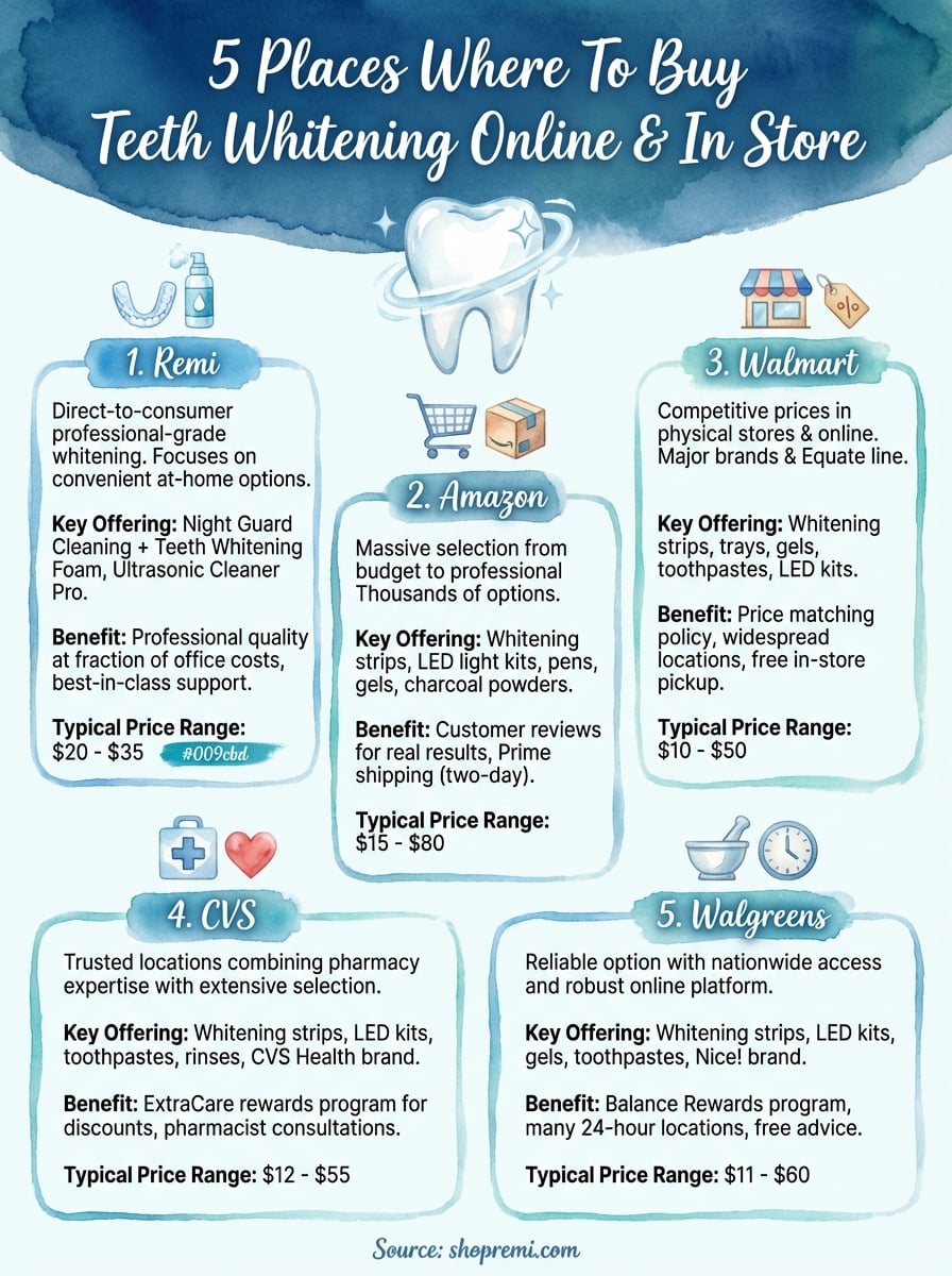 where to buy teeth whitening infographic