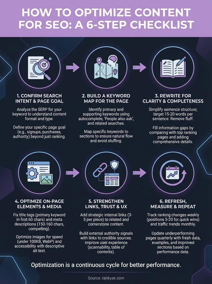 how to optimize content for seo infographic
