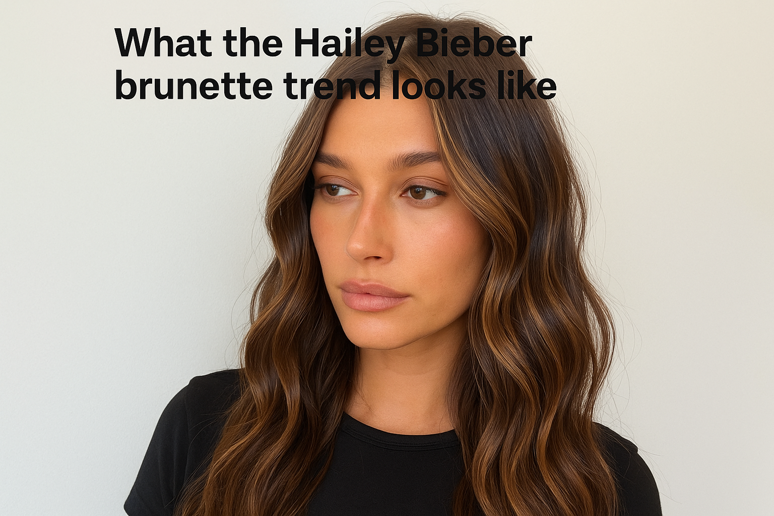 What the Hailey Bieber brunette trend looks like