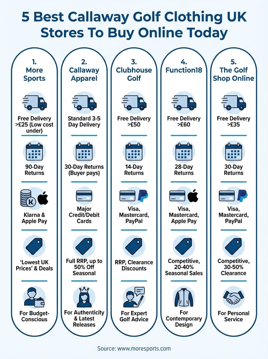 callaway golf clothing uk infographic