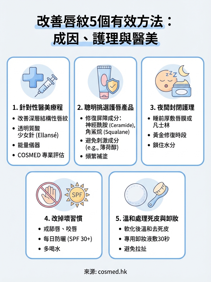 如何改善唇紋 infographic