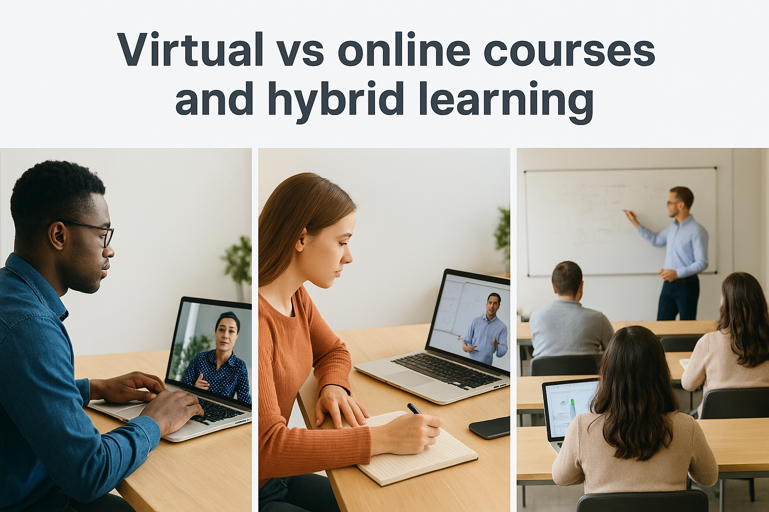Virtual vs online courses and hybrid learning