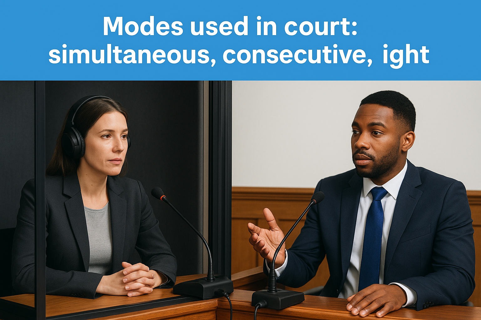 Modes used in court: simultaneous, consecutive, sight
