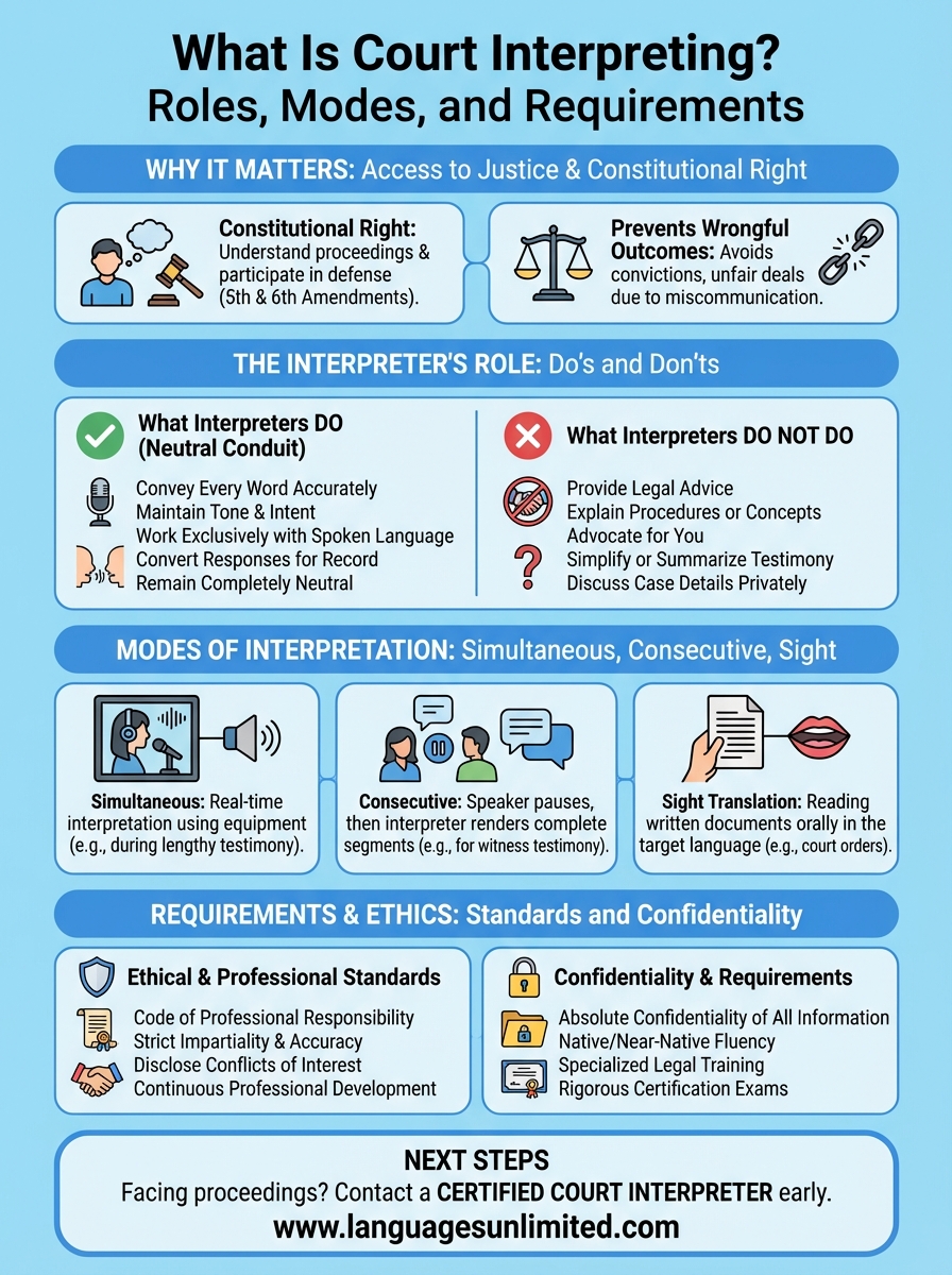 what is court interpreting infographic