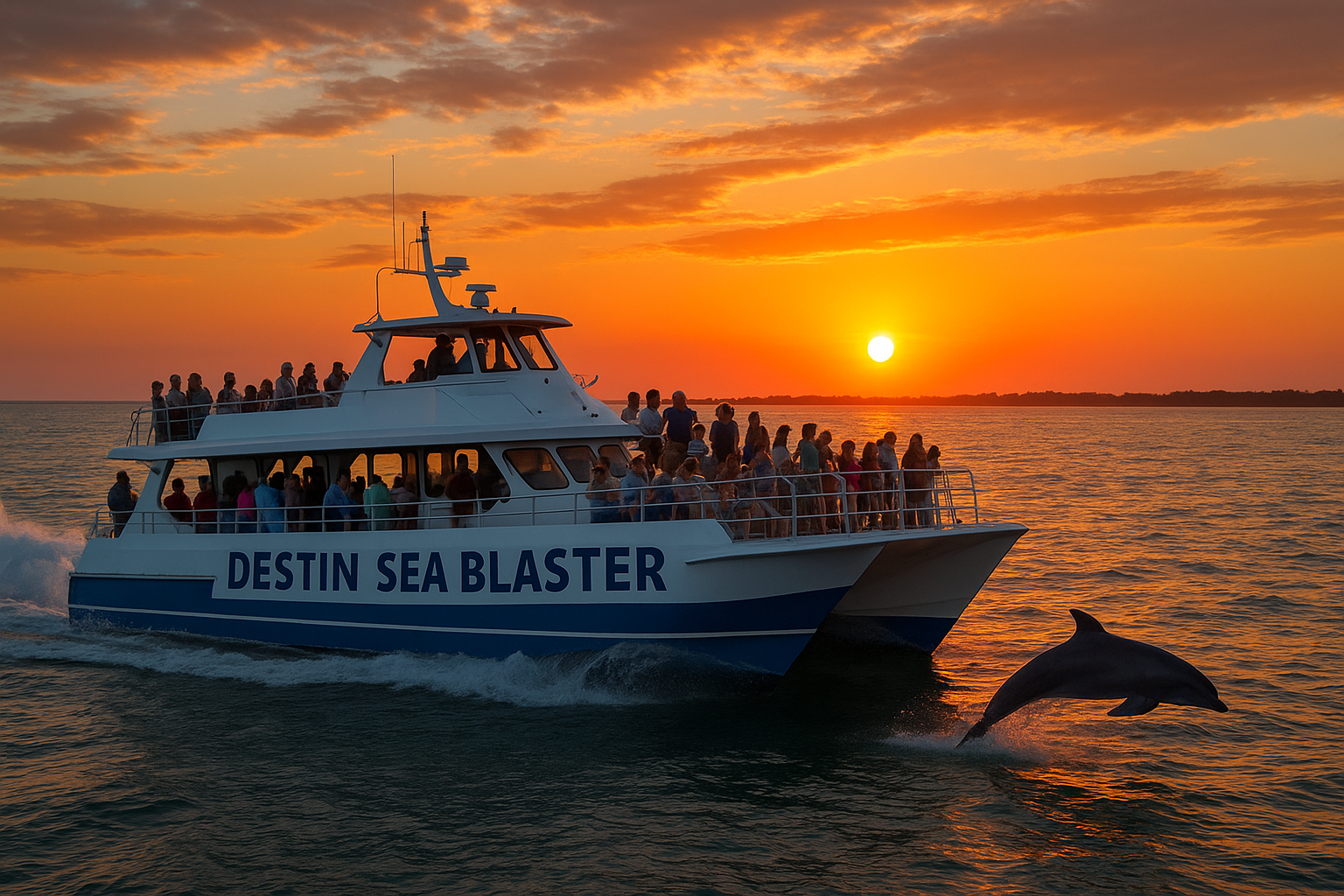 4. Destin Sea Blaster dolphin and sunset cruise