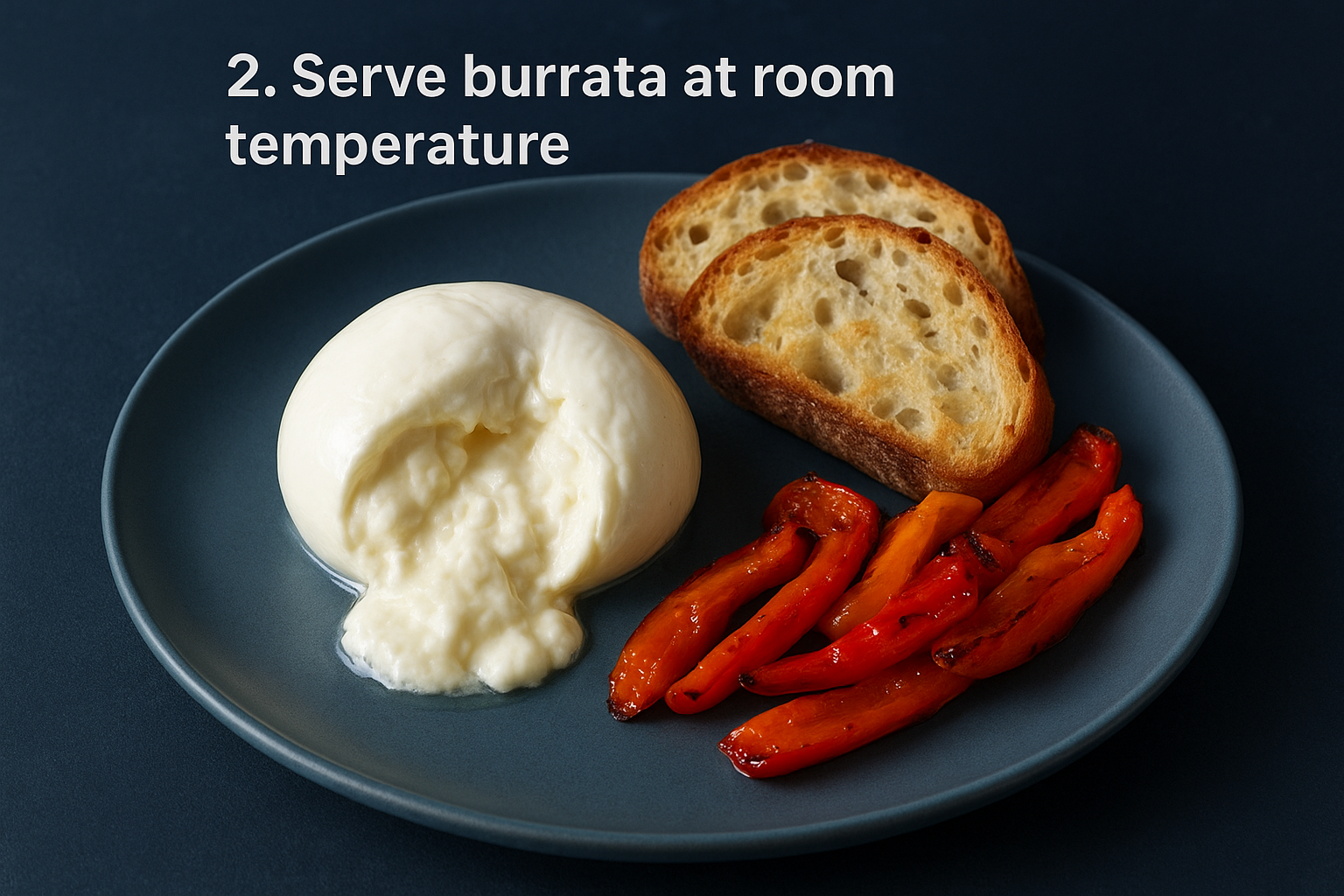 2. Serve burrata at room temperature