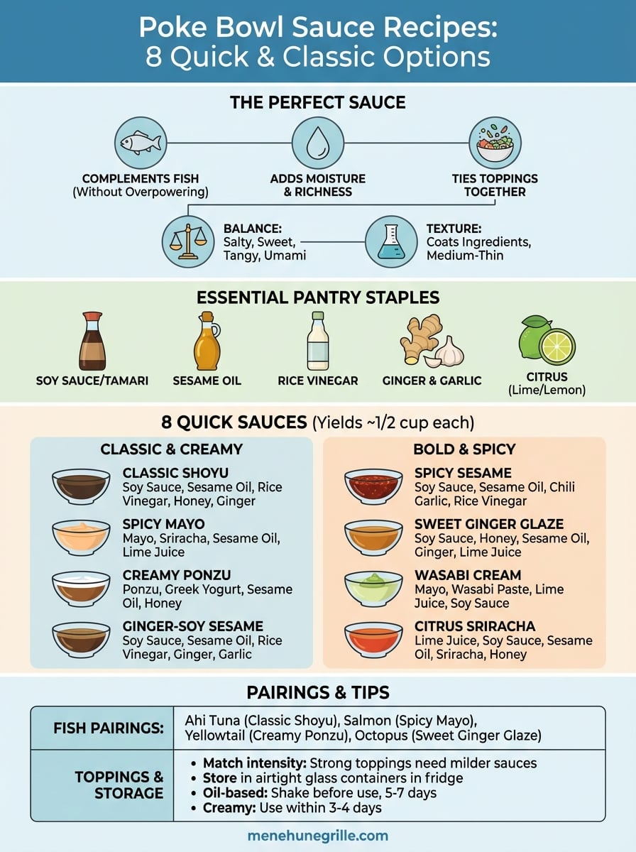 poke bowl sauce recipes infographic