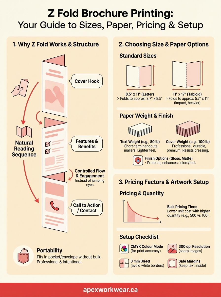 z fold brochure printing infographic