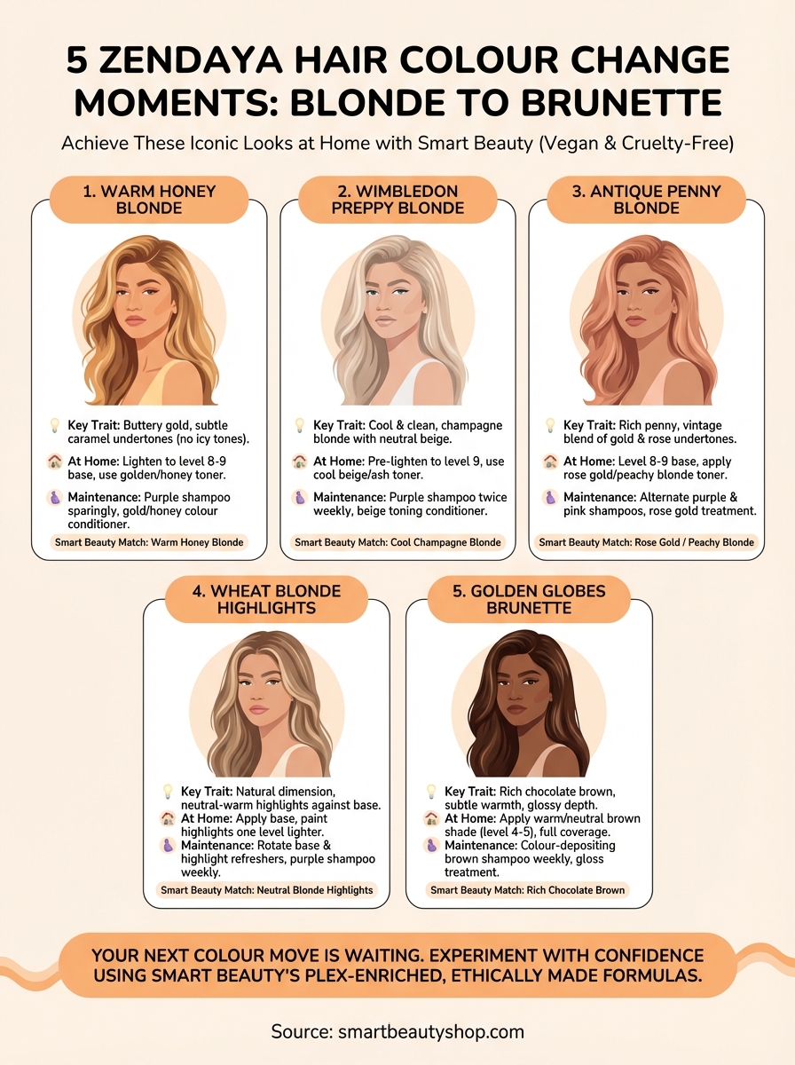 zendaya hair colour change infographic