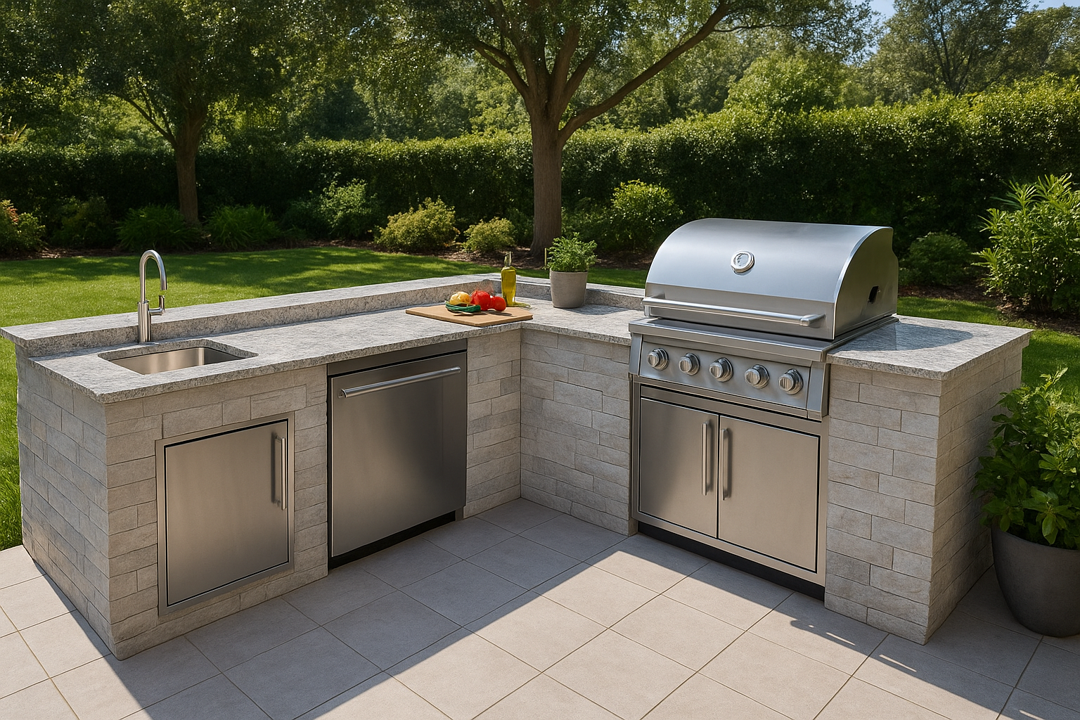 4. Go U-shaped for a true outdoor cooking zone