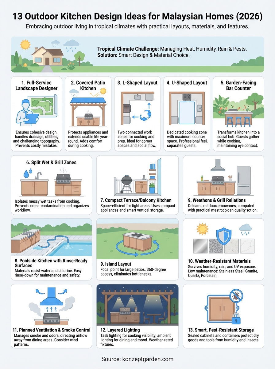 outdoor kitchen design ideas infographic
