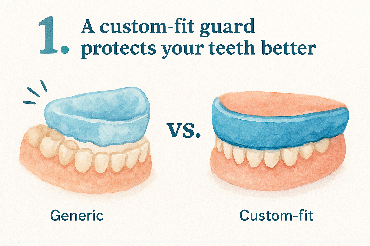 1. A custom-fit guard protects your teeth better