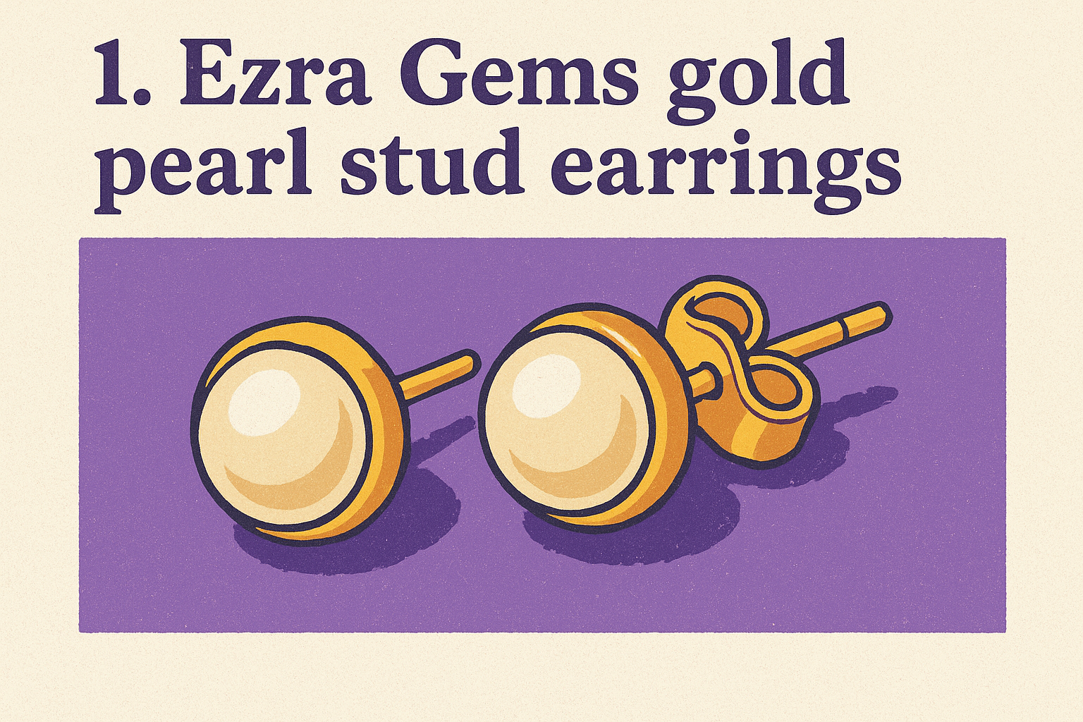 1. Ezra Gems gold pearl stud earrings