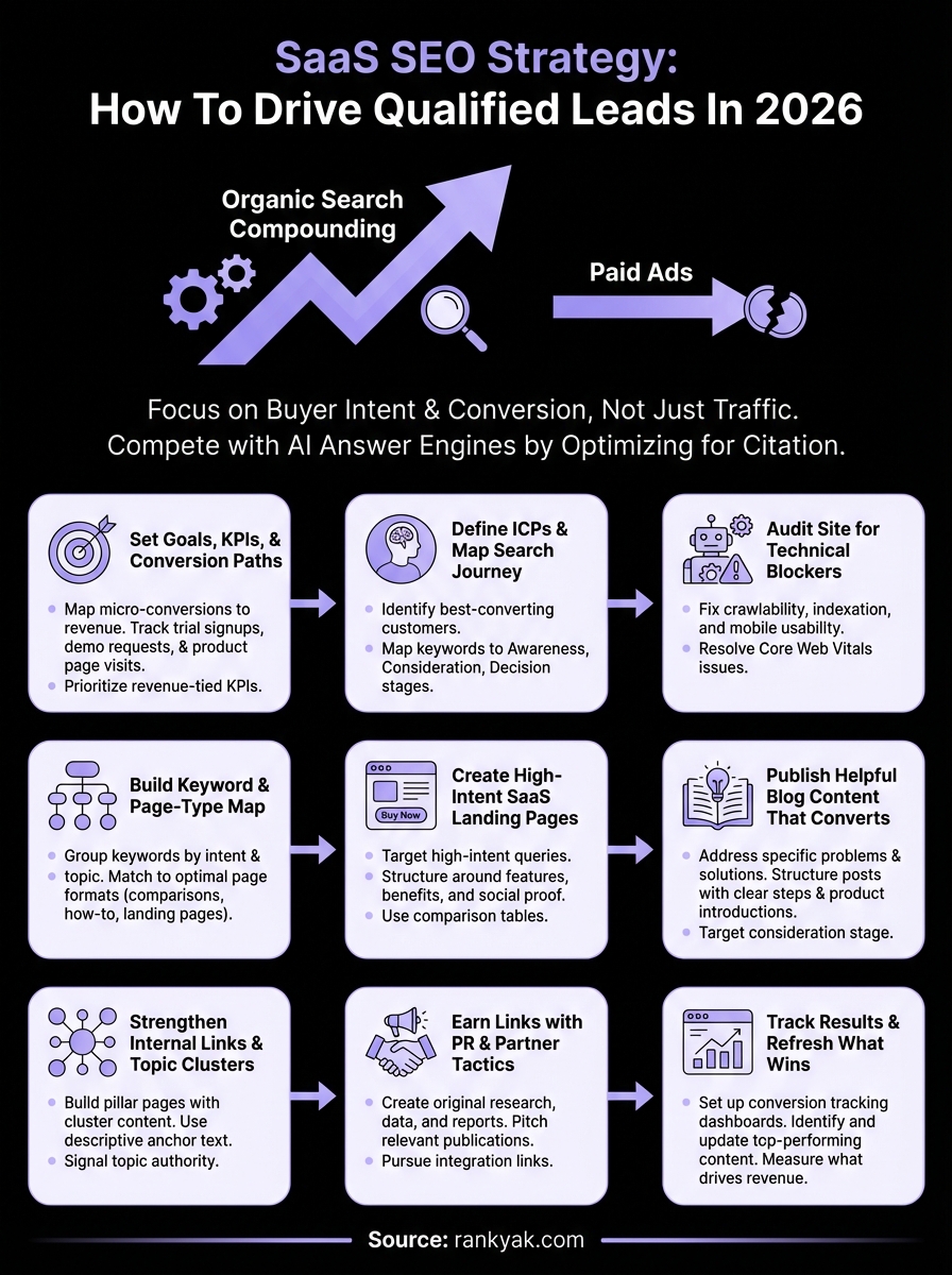 saas seo strategy infographic