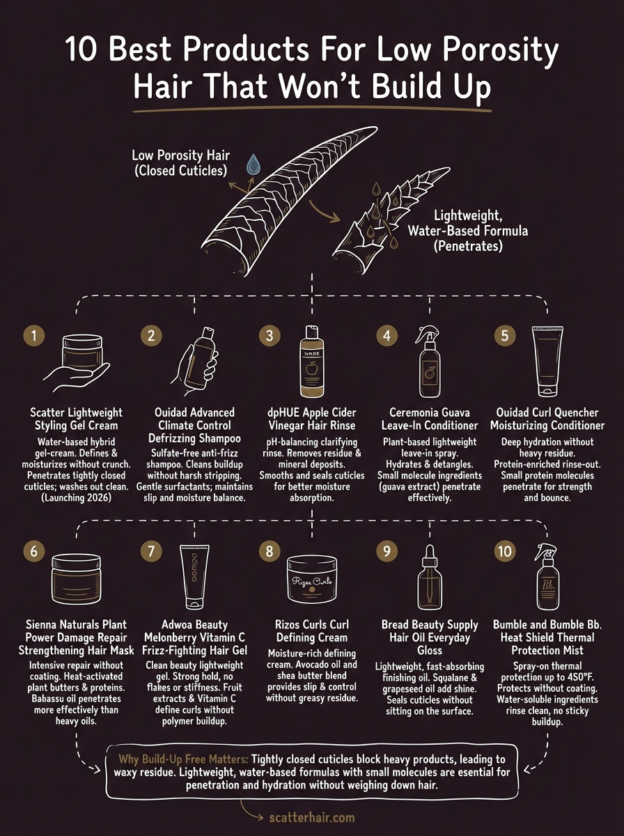 best products for low porosity hair infographic