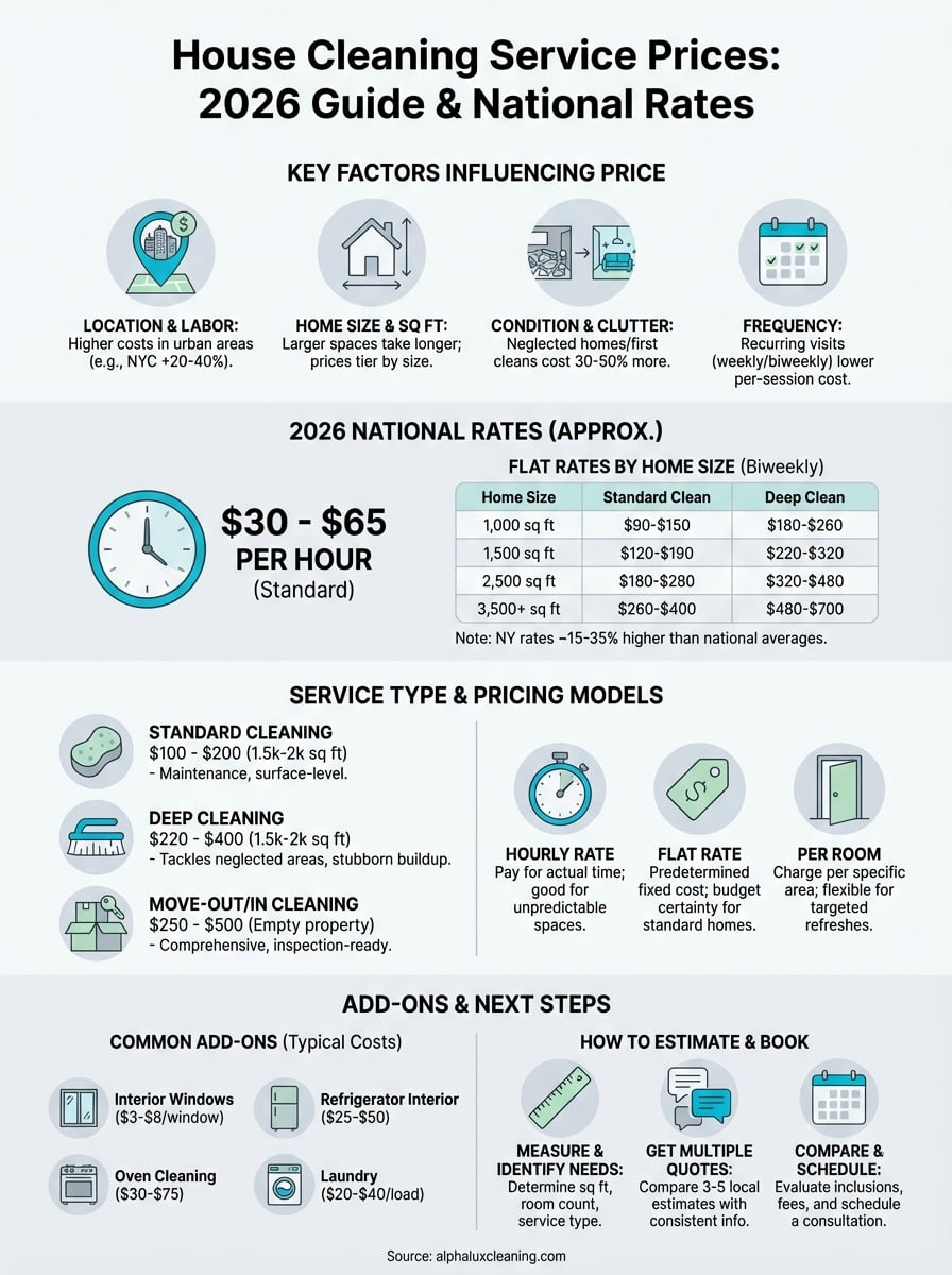 house cleaning service prices infographic
