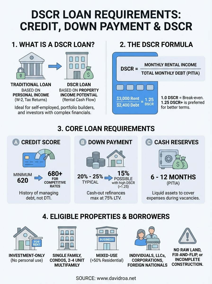 dscr loan requirements infographic