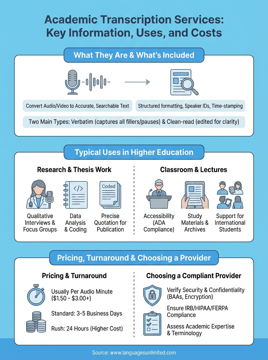 academic transcription services infographic