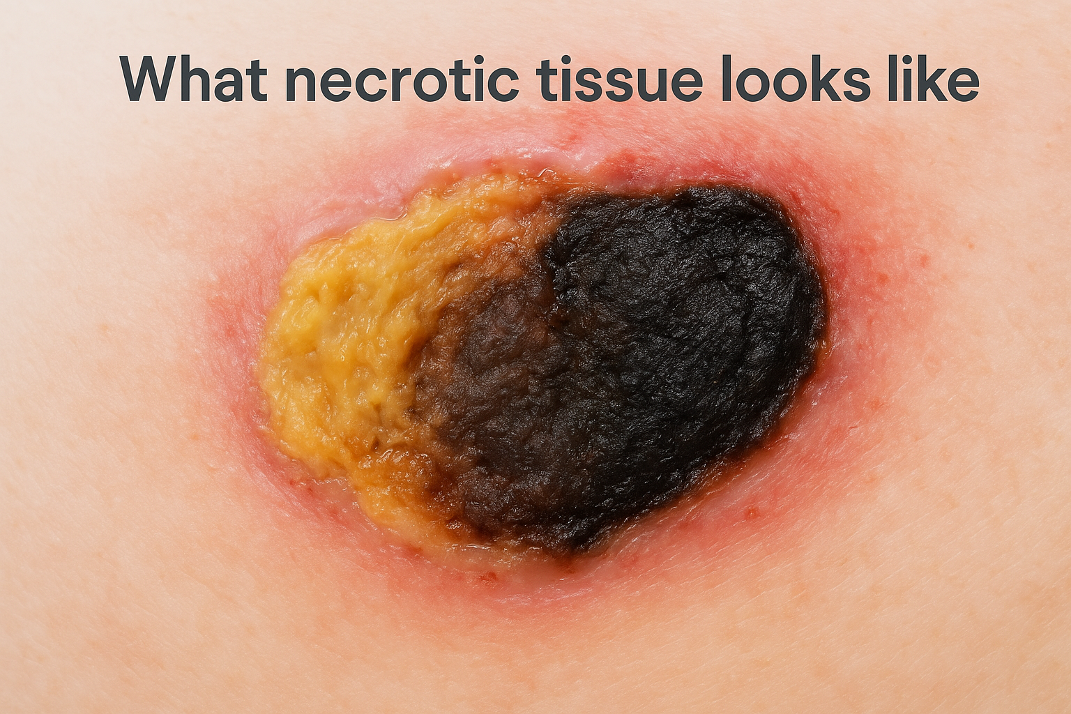 What necrotic tissue looks like