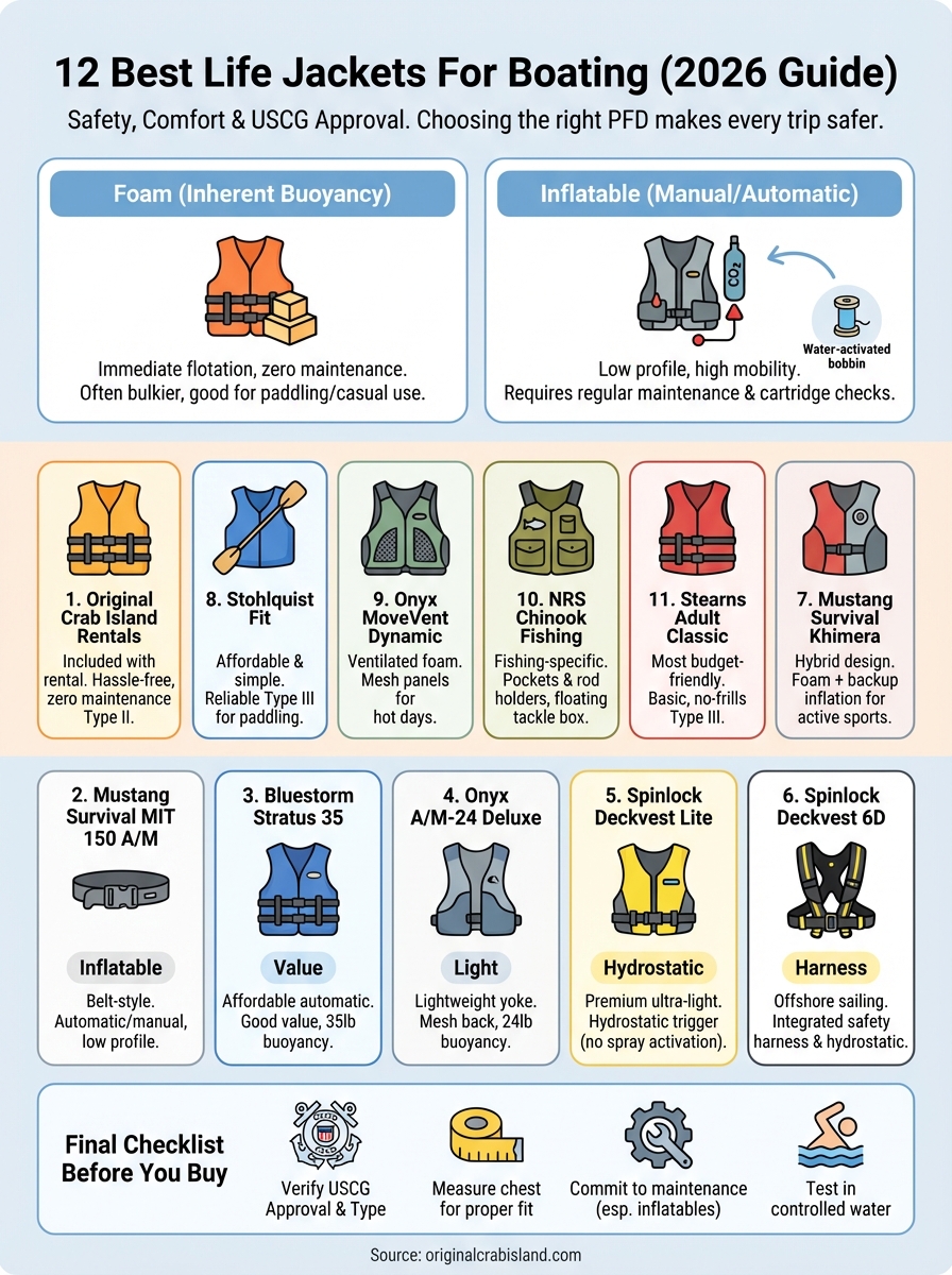 best life jackets for boating infographic