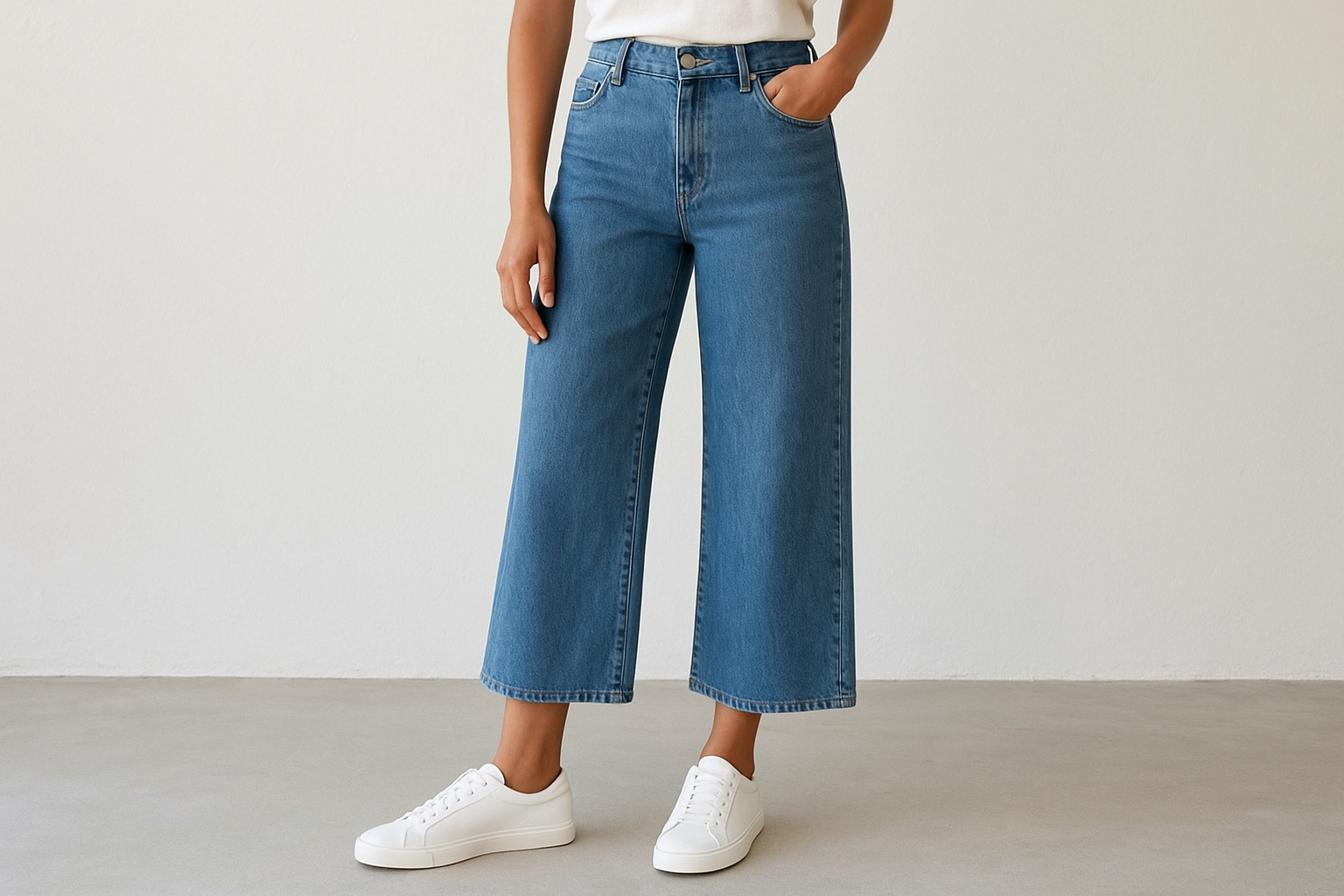 White sneakers and minimalist styles