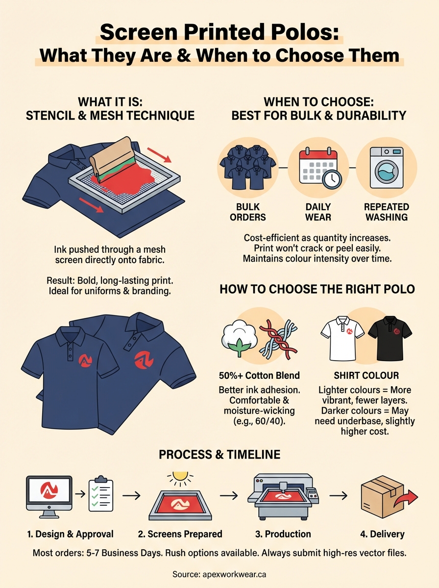 screen printed polos infographic