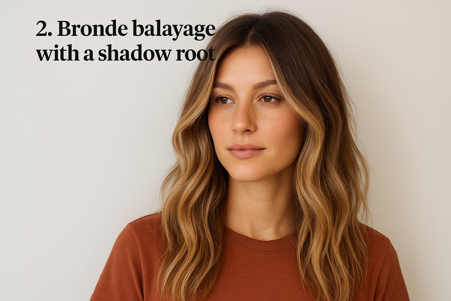 2. Bronde balayage with a shadow root