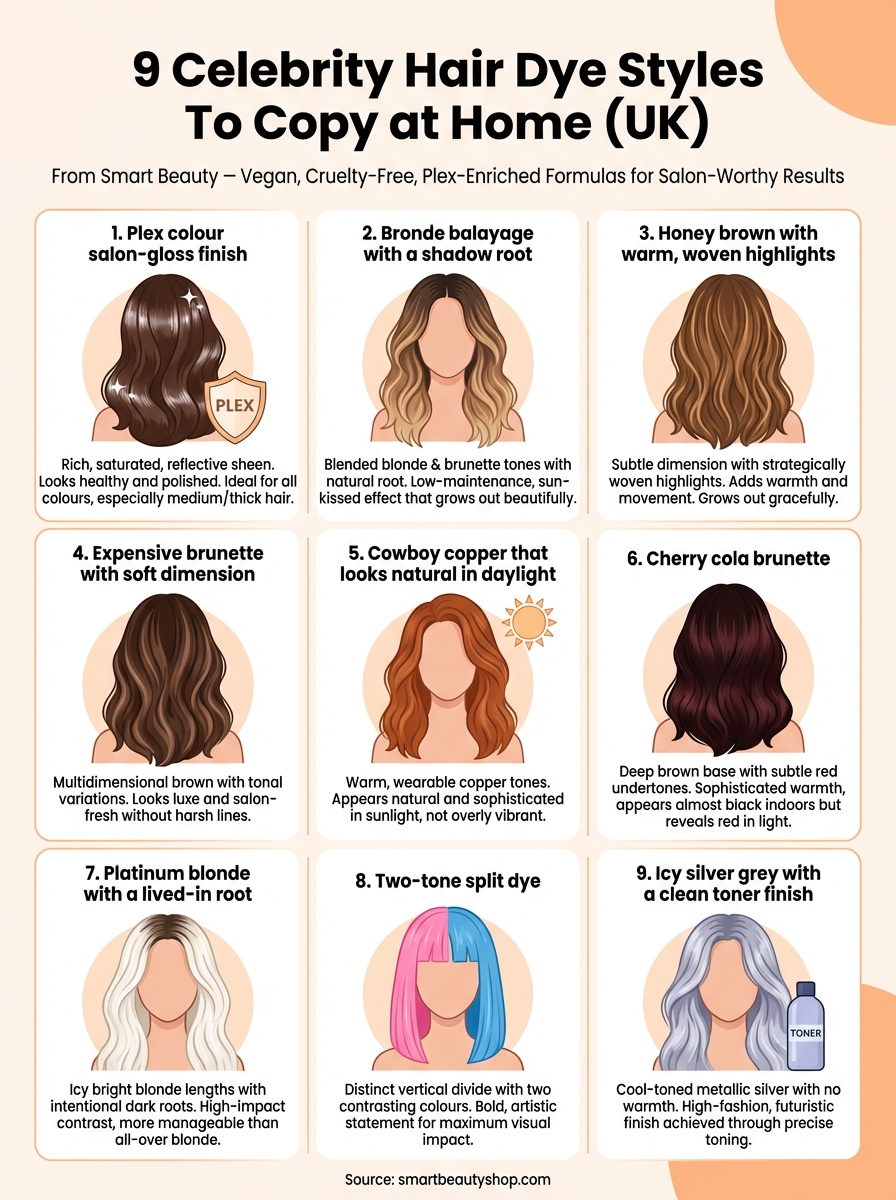 celebrity hair dye styles infographic