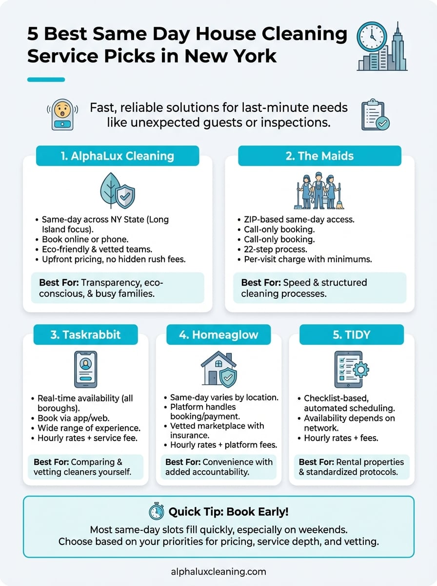 same day house cleaning service infographic
