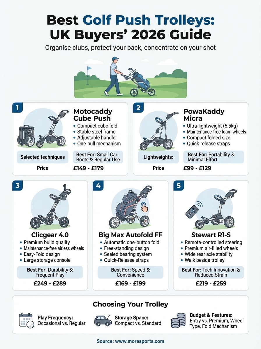best golf push trolleys infographic