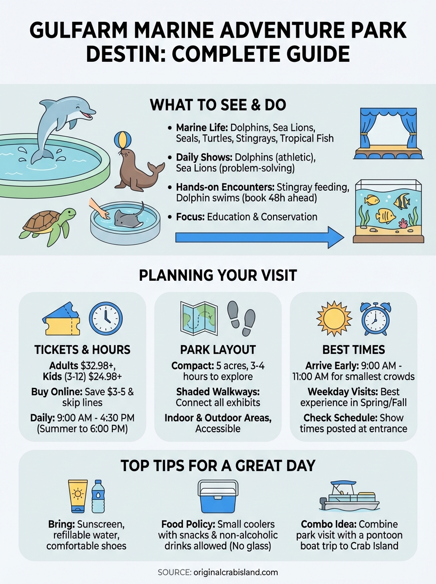 gulfarium marine adventure park destin infographic