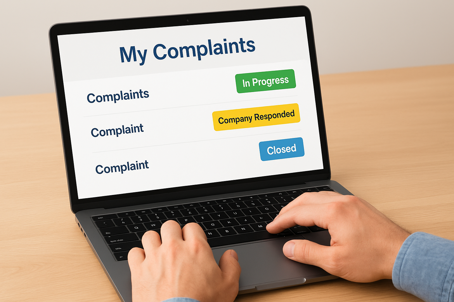 Checking complaint status