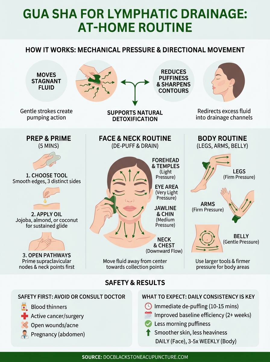 gua sha for lymphatic drainage infographic