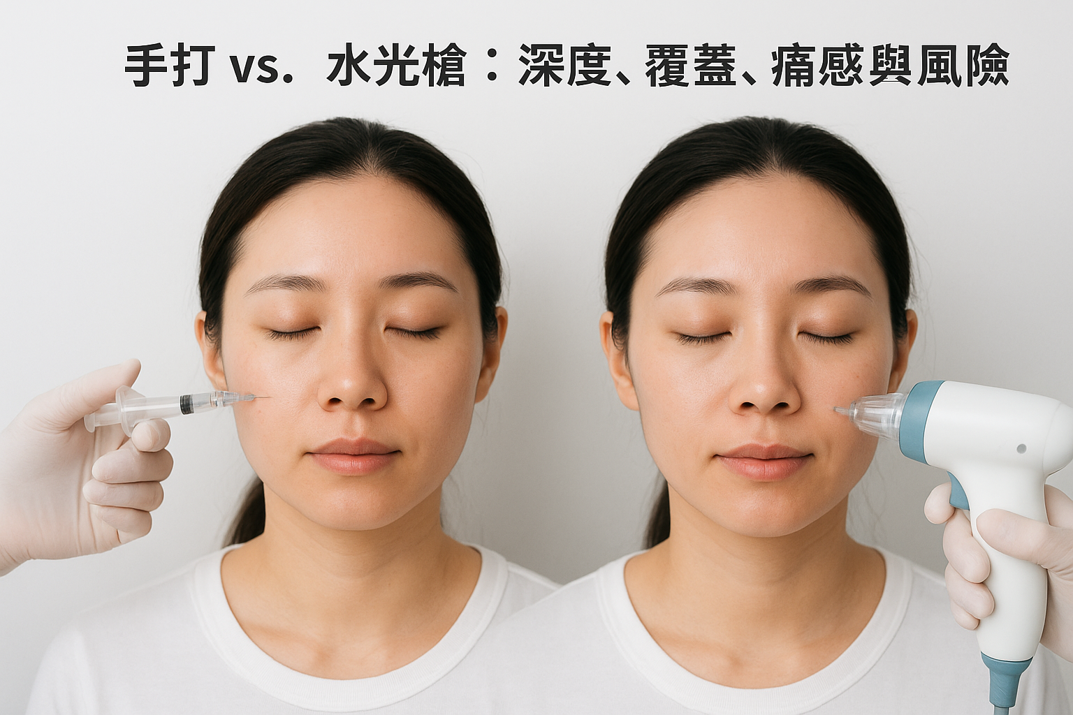 手打 vs 水光槍：深度、覆蓋、痛感與風險