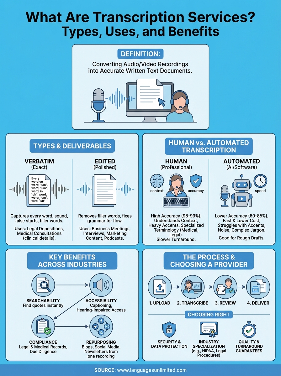 what are transcription services infographic