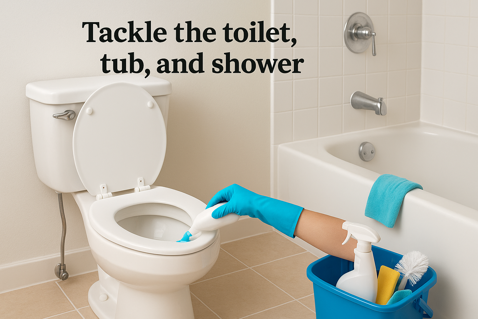 Tackle the toilet, tub, and shower