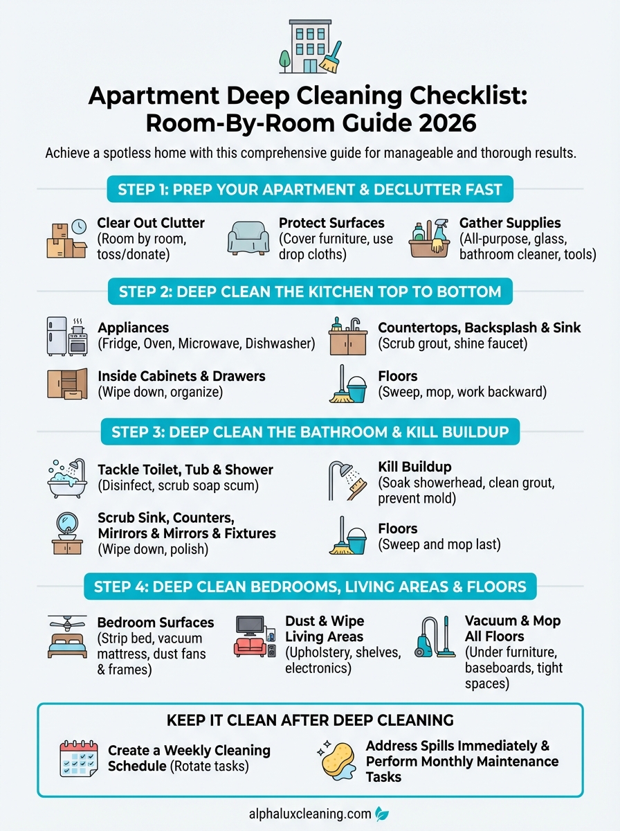 apartment deep cleaning checklist infographic