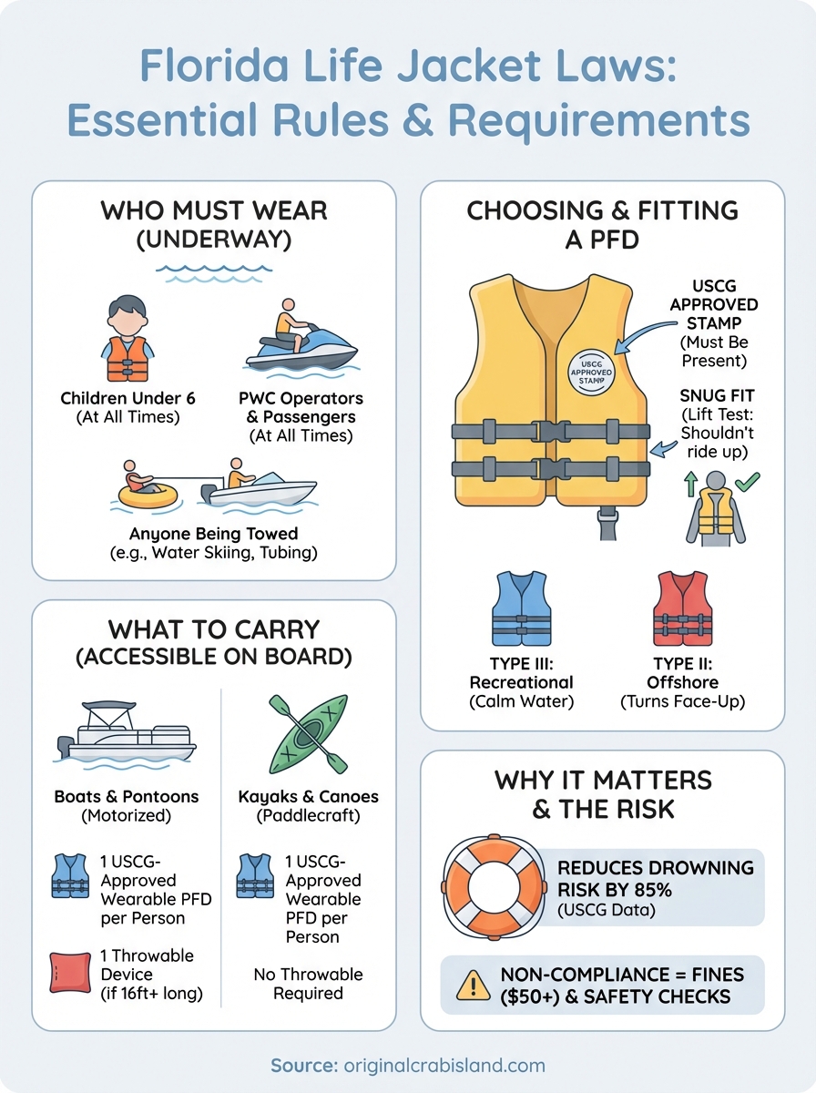 florida life jacket laws infographic
