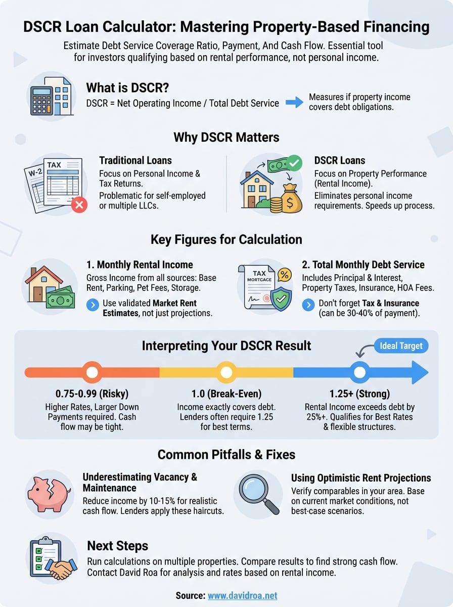 dscr loan calculator infographic