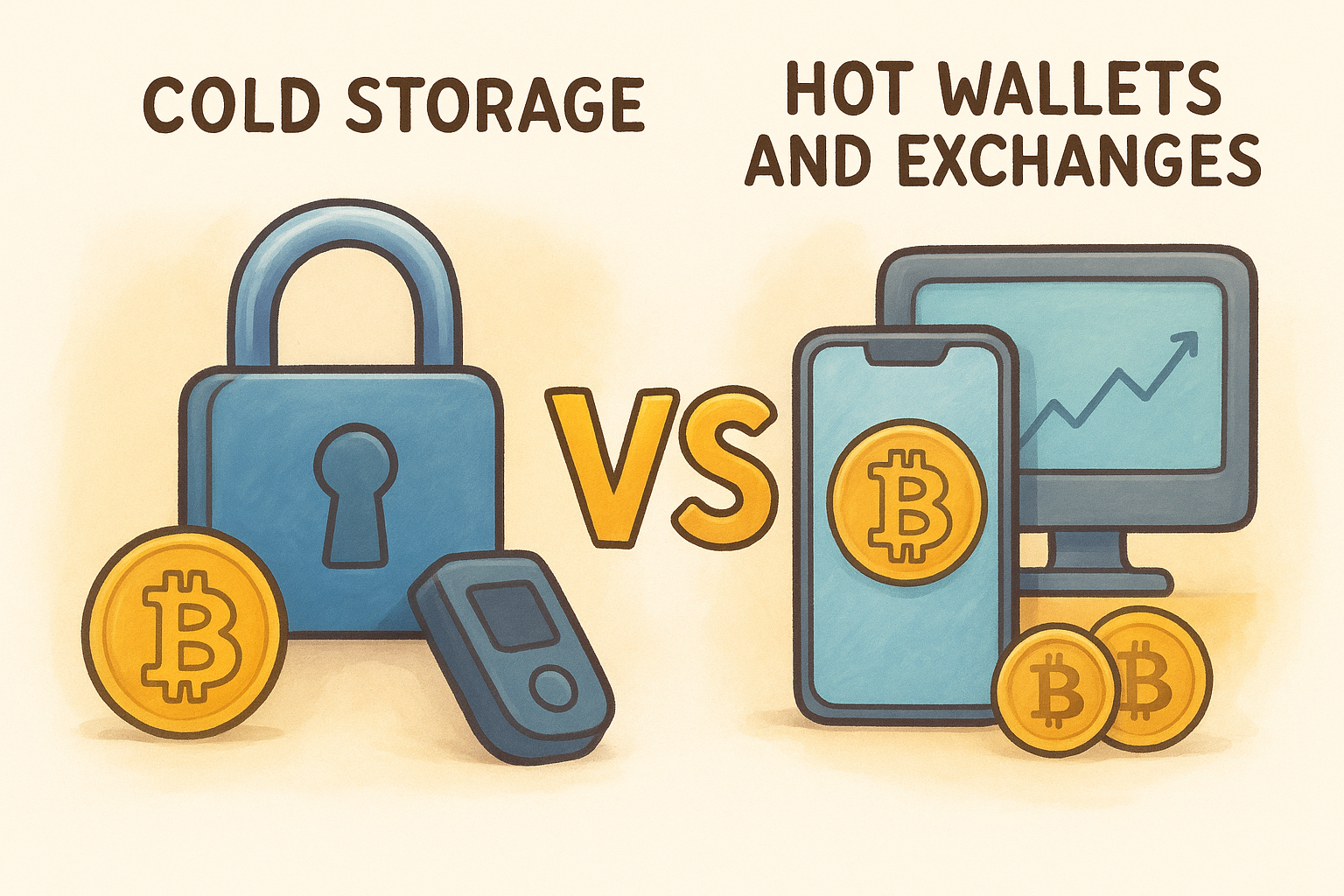 Cold storage vs hot wallets and exchanges