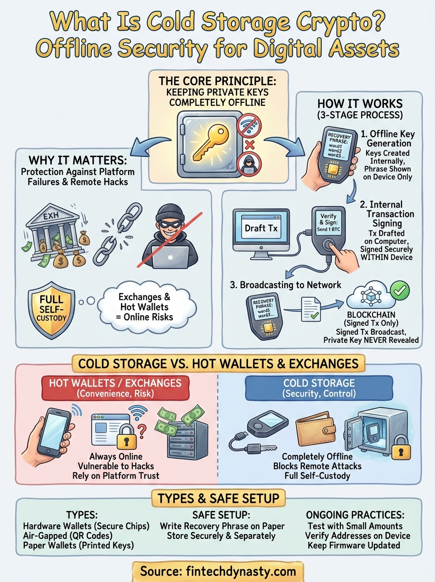 what is cold storage crypto infographic