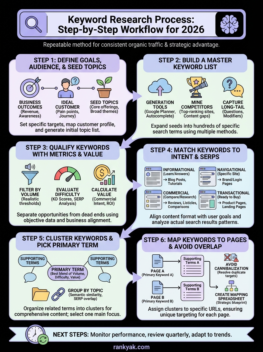 keyword research process infographic