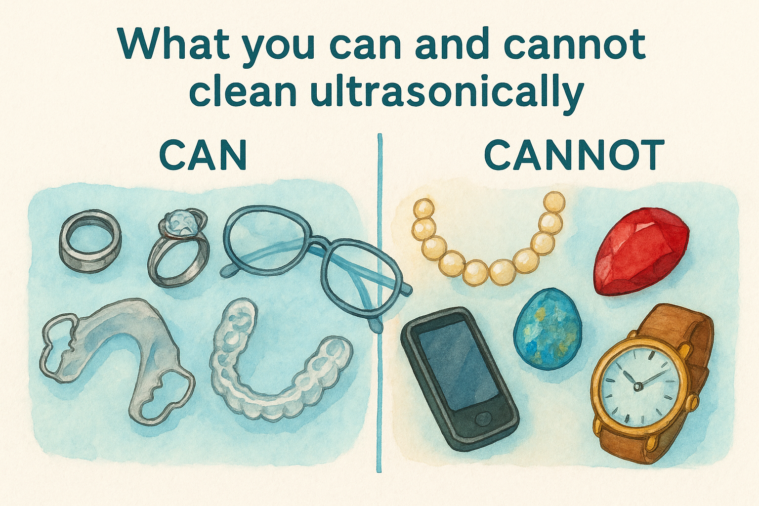 What you can and cannot clean ultrasonically