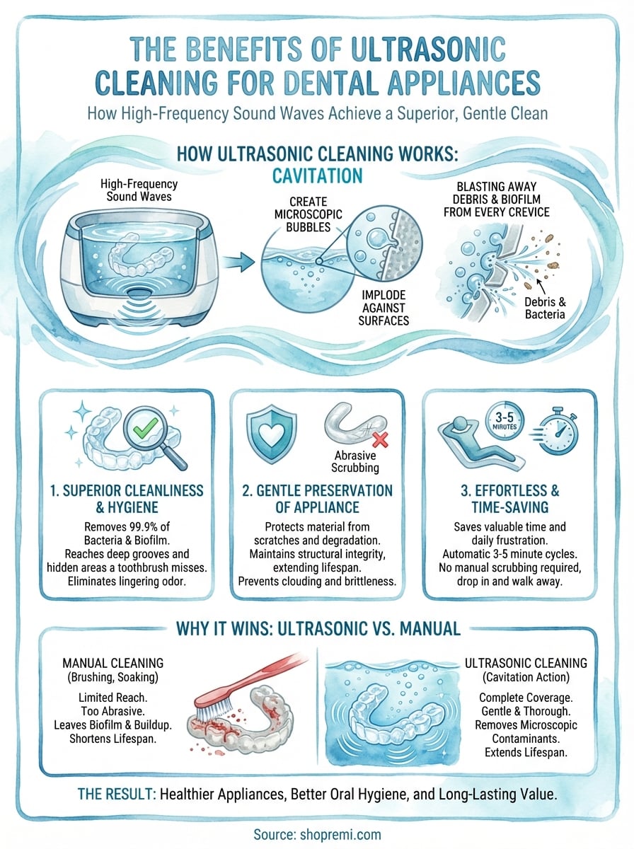 benefits of ultrasonic cleaning infographic